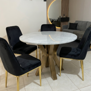 Comedor Redondo en piedra- Celine 4P comedor redondo mármol Celine