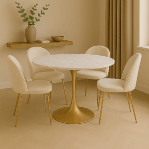 Juego de comedor Sitim 4 puestos cuarzo mdf
