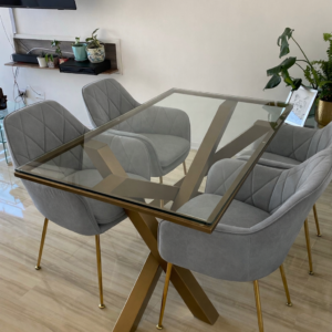 Comedor London mesa de vidrio + 4S