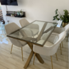 Comedor London mesa de vidrio + 4S