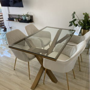 Comedor London mesa de vidrio + 4S