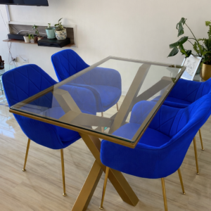 Comedor London mesa de vidrio + 4S