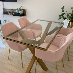 Comedor London mesa de vidrio + 4S
