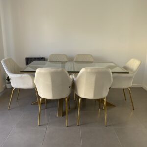 Juego de comedor Bagual London Vidrio - 6P Juego de comedor Bagual London Vidrio - 6P