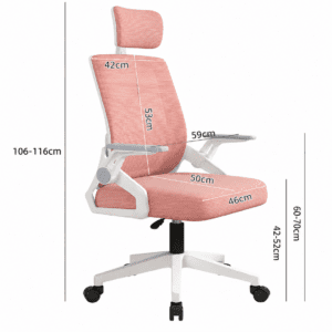 Silla de escritorio ergonomica rosa premium Silla de escritorio ergonomica rosa premium