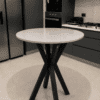 Mesa Alta redondo modelo Celine cubierta piedra Mesa Alta para Cocina Celine
