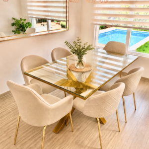 Comedor de vidrio de 6 puestos