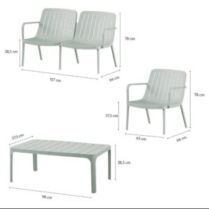 Set de terraza Nórdico 4 piezas - verde Set de terraza Nórdico 4 piezas - verde