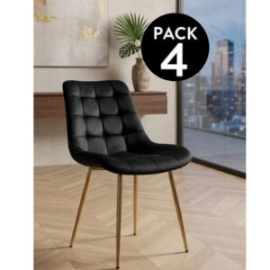 pack 4 silla velvet capitone premium