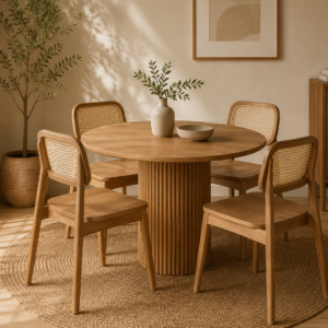 Silla de Comedor madera ratán junco