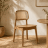 Silla de madera ratán junco
