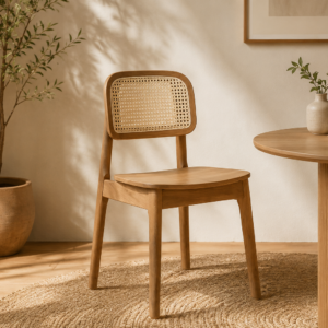 Silla de Comedor madera ratán junco