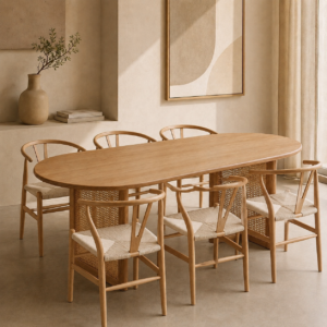 Mesa De Comedor madera Lenga Junco Athenas