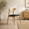Silla de Comedor madera asiento PU Nórdica Silla de comedor en madera