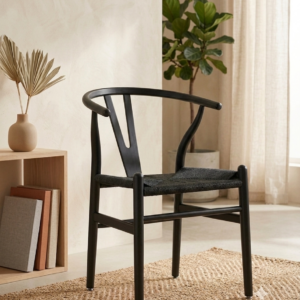 Comedor Redondo en Lenga 4 sillas Wishbone