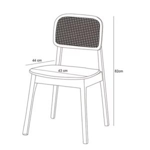 Silla de Comedor madera ratán junco