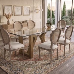 Comedor Neo Retro Vidrio 6 puestos